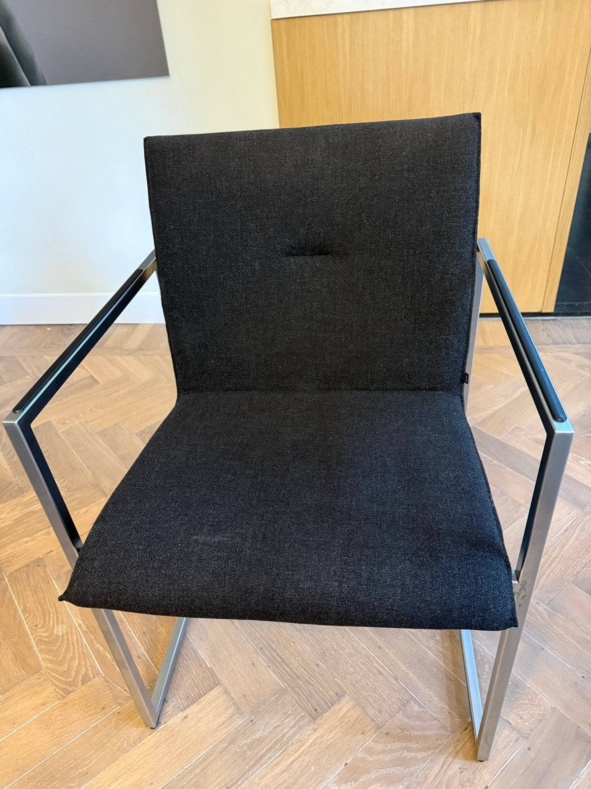 Arco Frame XL stoelen (6)- Antraciet stof met  metalen frame, Ophalen, Gebruikt, Zwart, Metaal