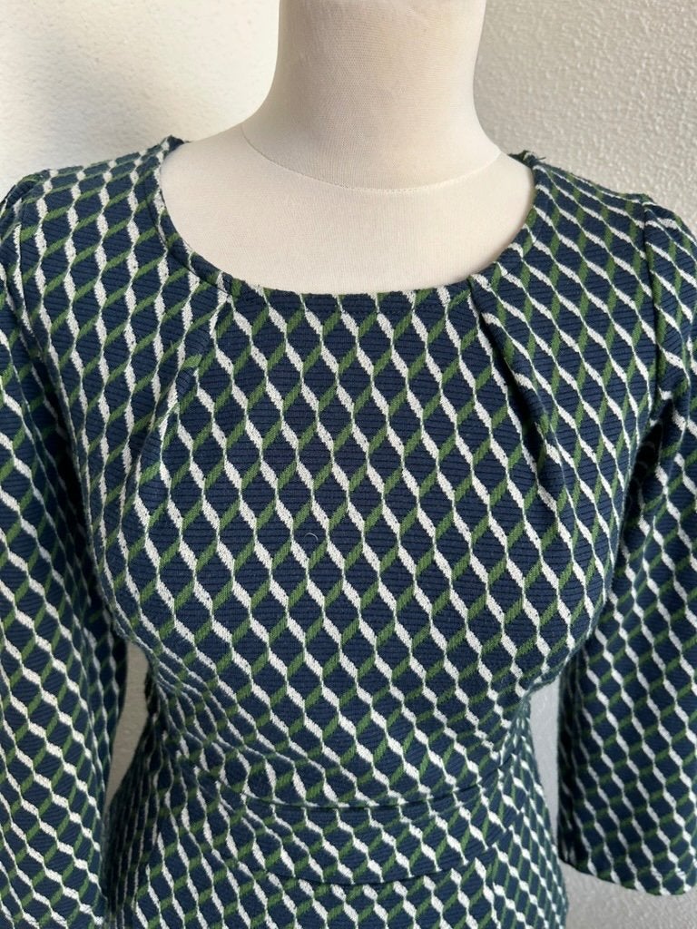 King Louie maat L geruite mona dress 2679, Kleding | Dames, Blauw, Maat 42/44 (L), Ophalen of Verzenden, Zo goed als nieuw
