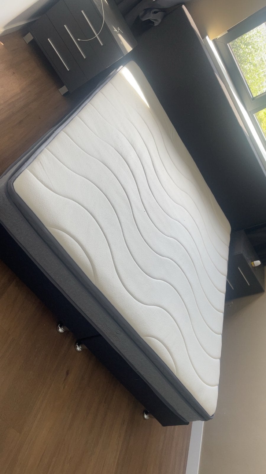 Stevige bed met nieuw matras 160x200, Ophalen, Tweepersoons, 140 cm, Zo goed als nieuw