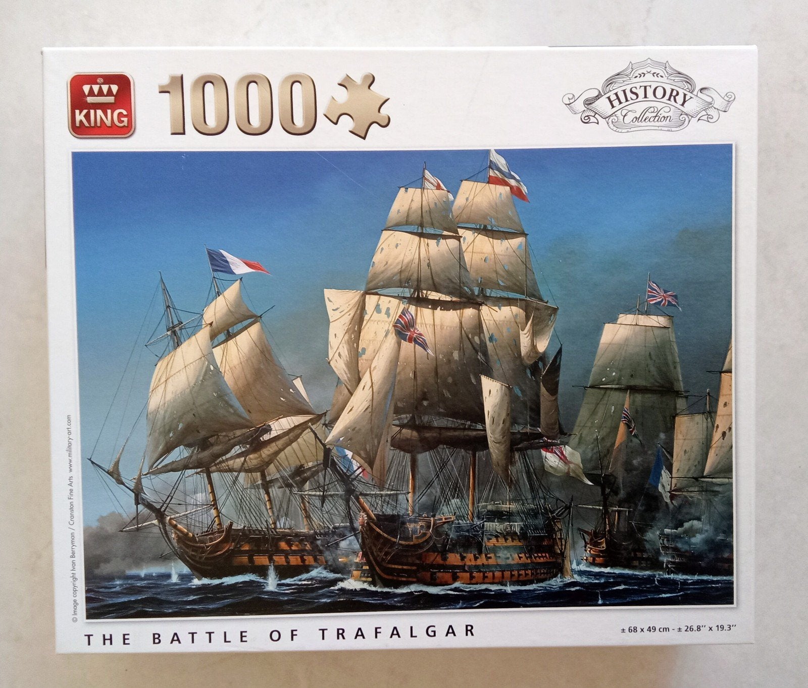 King Legpuzzel 1000 stukjes - The Battle of Trafalgar, Ophalen, 500 t/m 1500 stukjes, Zo goed als nieuw, Legpuzzel