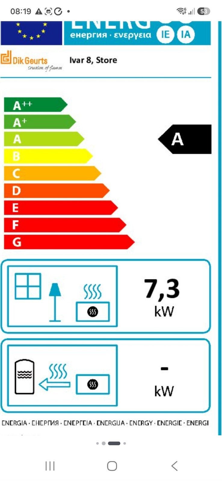 Dik Geurts Ivar 8 Store Houthaard - Energieklasse A, Huis en Inrichting, Ophalen of Verzenden, Zo goed als nieuw, Vrijstaande haard