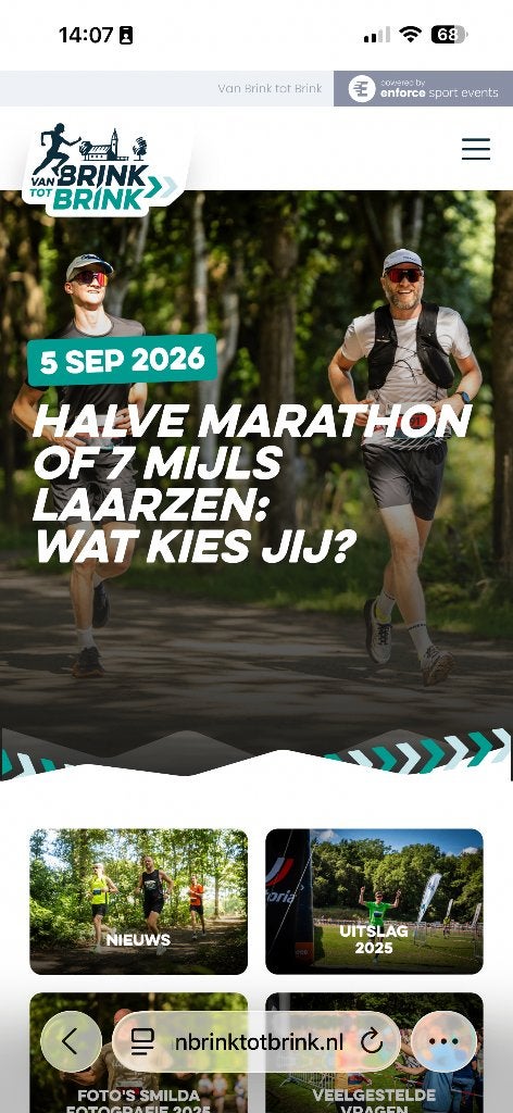 Startbewijs Van Brink tot Brinkloop halve marathon 5 sept, Tickets en Kaartjes, Twee personen