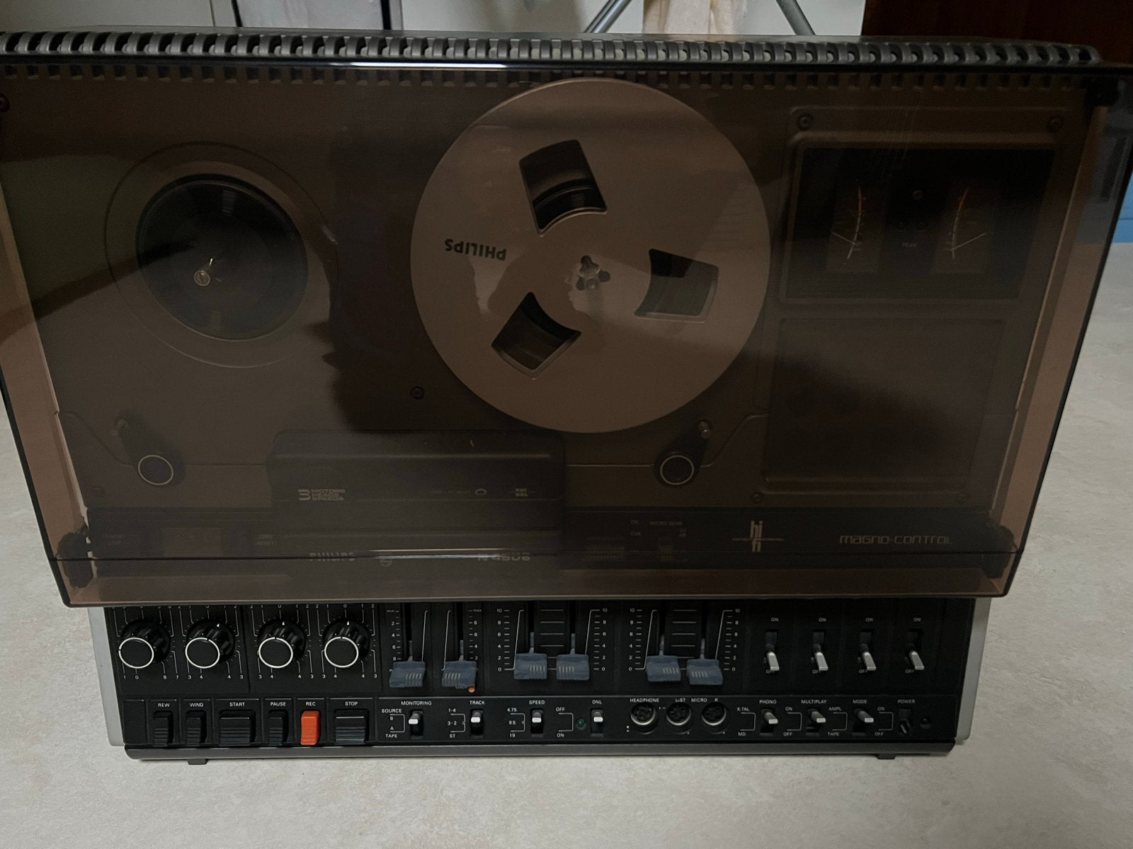Philips N4506/00 Bandrecorder met stofkap en banden, Ophalen, Bandrecorder, Met stofkap