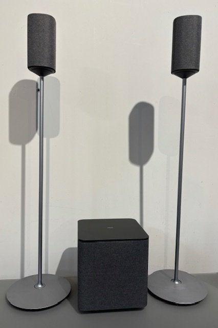 Loewe klang 1 subwoofer Grafiet grijs +speakers + steunen, Ophalen of Verzenden, Nieuw, Surroundset, Overige merken