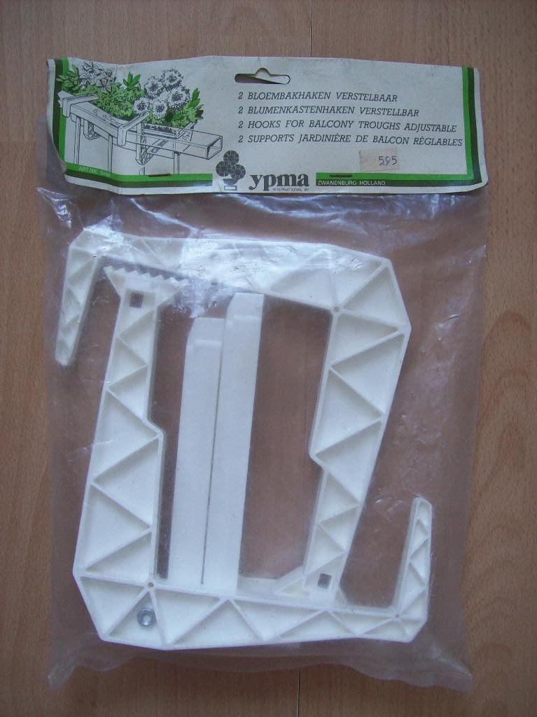 2 verstelbare bloembakhaken verstelbaar Ypma 2 stuks NIEUW, Tuin en Terras, Kunststof, Minder dan 30 cm, Minder dan 60 cm, Nieuw