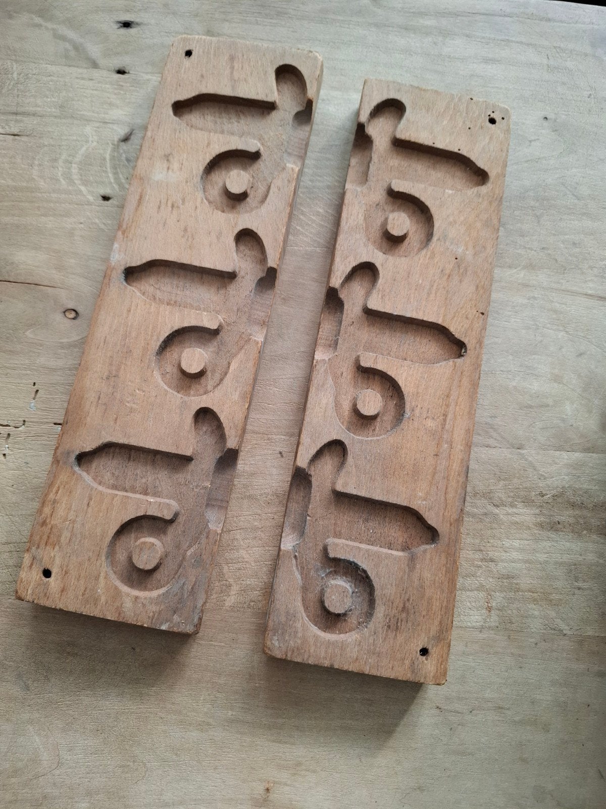 Antieke houten mal voor koekjes of speculaas, Ophalen of Verzenden
