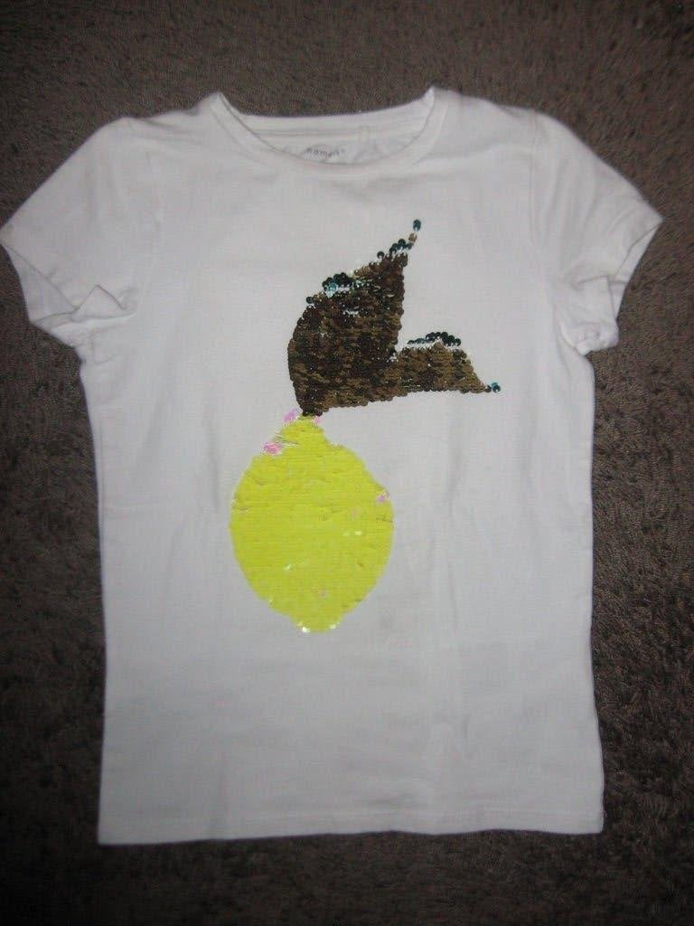Name it T-shirt met draaibare pailletten 122/128, Kinderen en Baby's, Kinderkleding | Maat 122, Meisje, Ophalen of Verzenden, Zo goed als nieuw