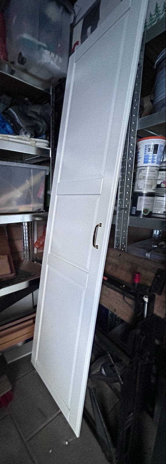 Gratis Witte kastdeur IKEA 195x50 cm met scharnieren+handvat, Ophalen, Gebruikt, 25 tot 50 cm