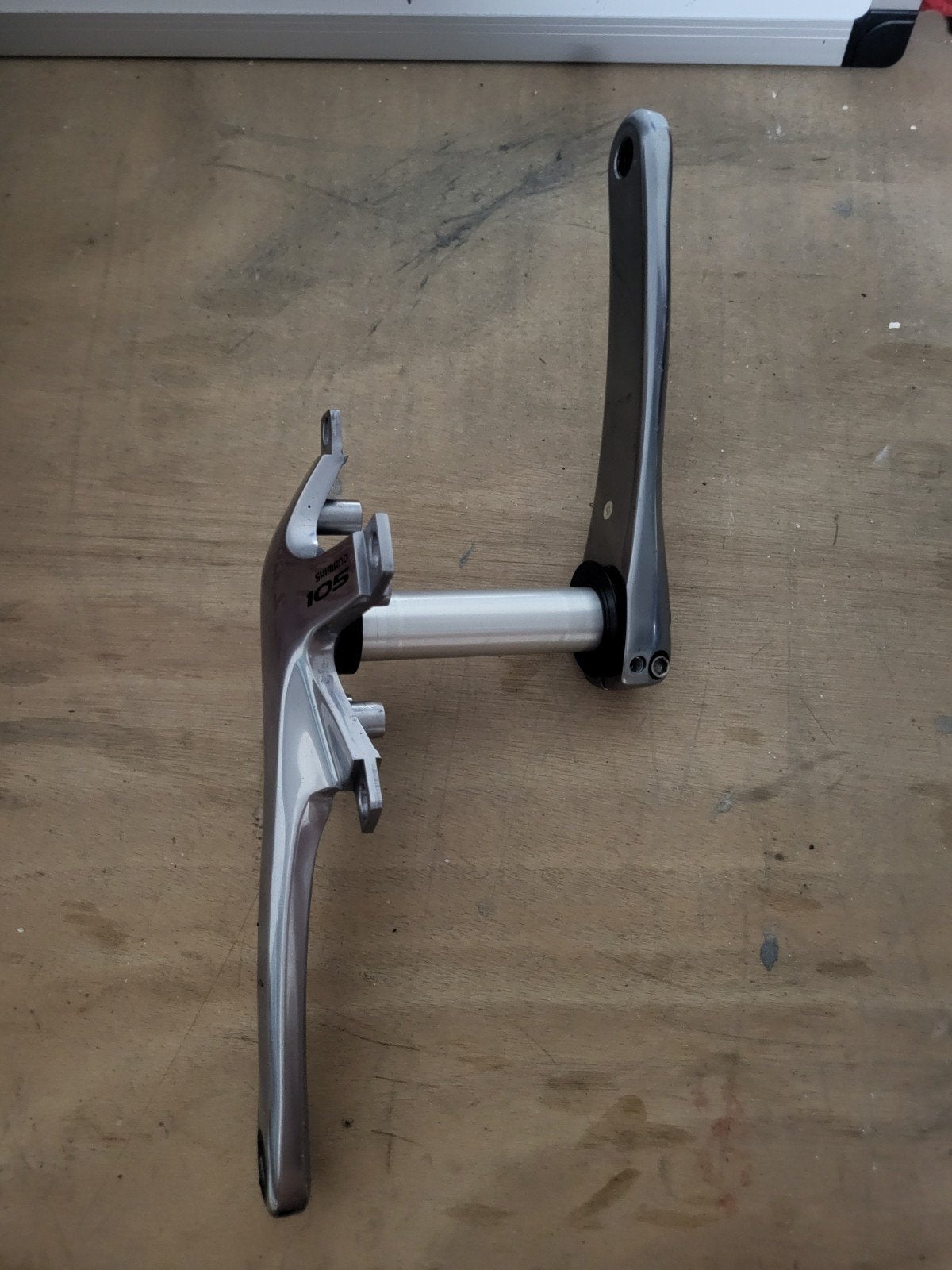 Shimano 105 Crankstel 172.5mm - Fiets Crankarm, Gebruikt, Aluminium, Shimano, Racefiets