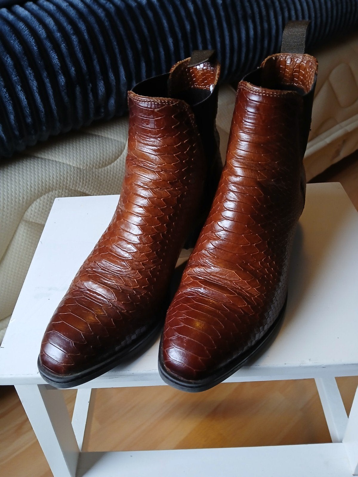 Leren croco chelsea booth maat 38, Ophalen of Verzenden, Zo goed als nieuw, Bruin