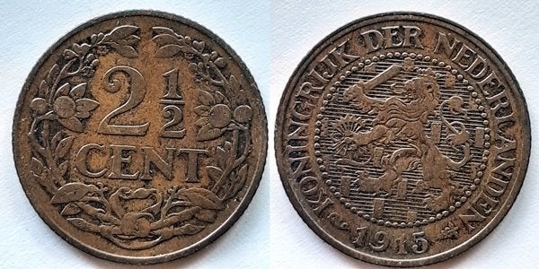 2 ½ cent 1915, Postzegels en Munten, Verzenden, Koningin Wilhelmina, Overige waardes