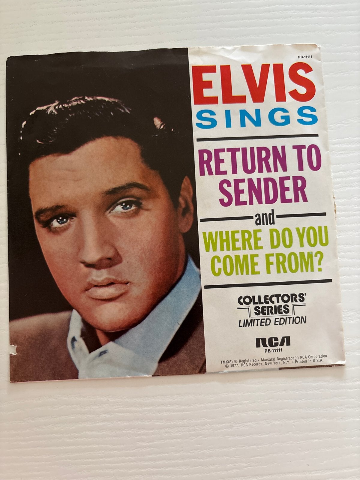 Elvis - Return To Sender / Where Do You Come… 48 rpm, Ophalen of Verzenden, Zo goed als nieuw, Cd of Plaat