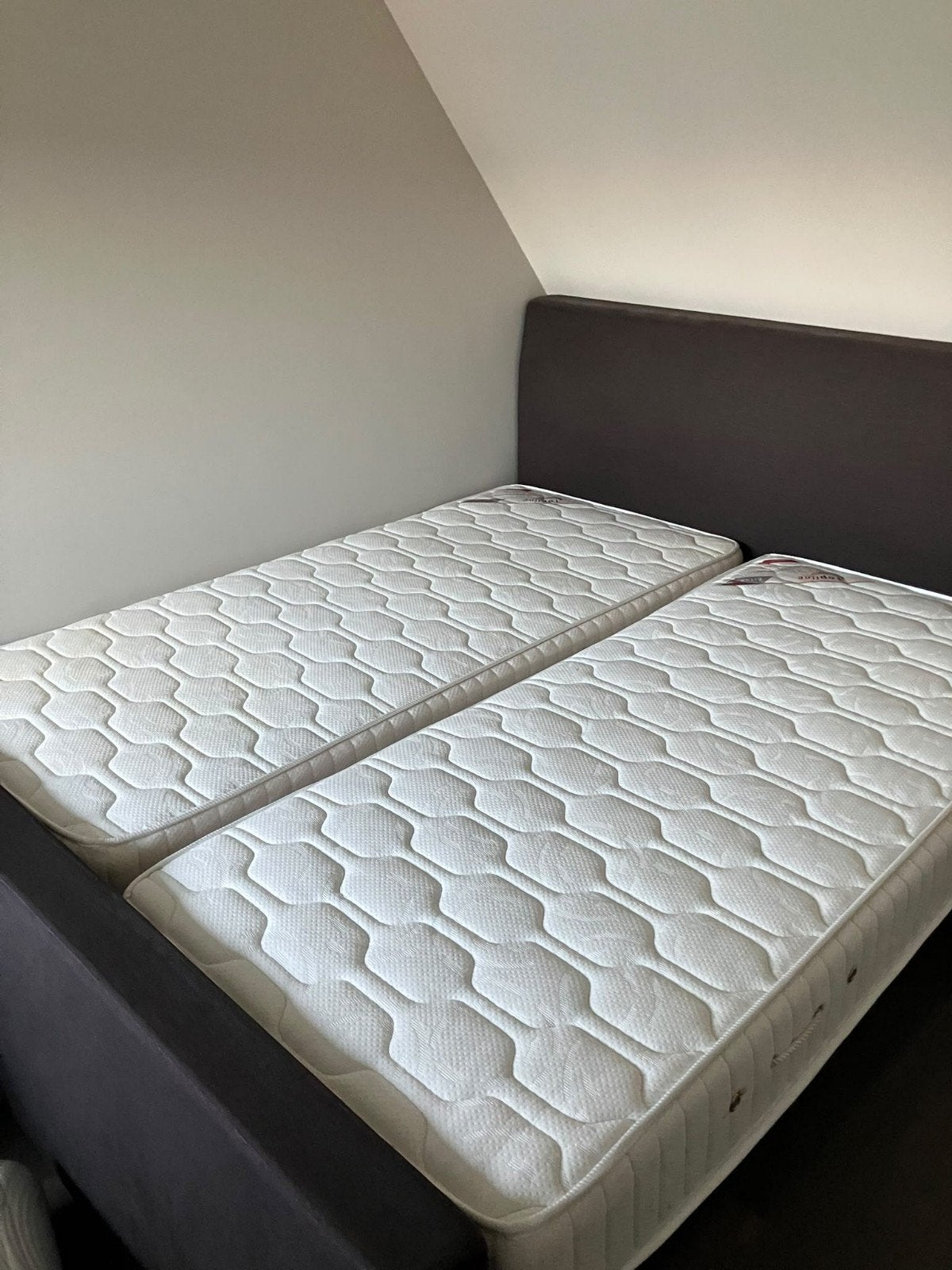 Te koop gebruikte TOPLINE BOXSPRING 180X200, Ophalen, Gebruikt, Bruin, Tweepersoons