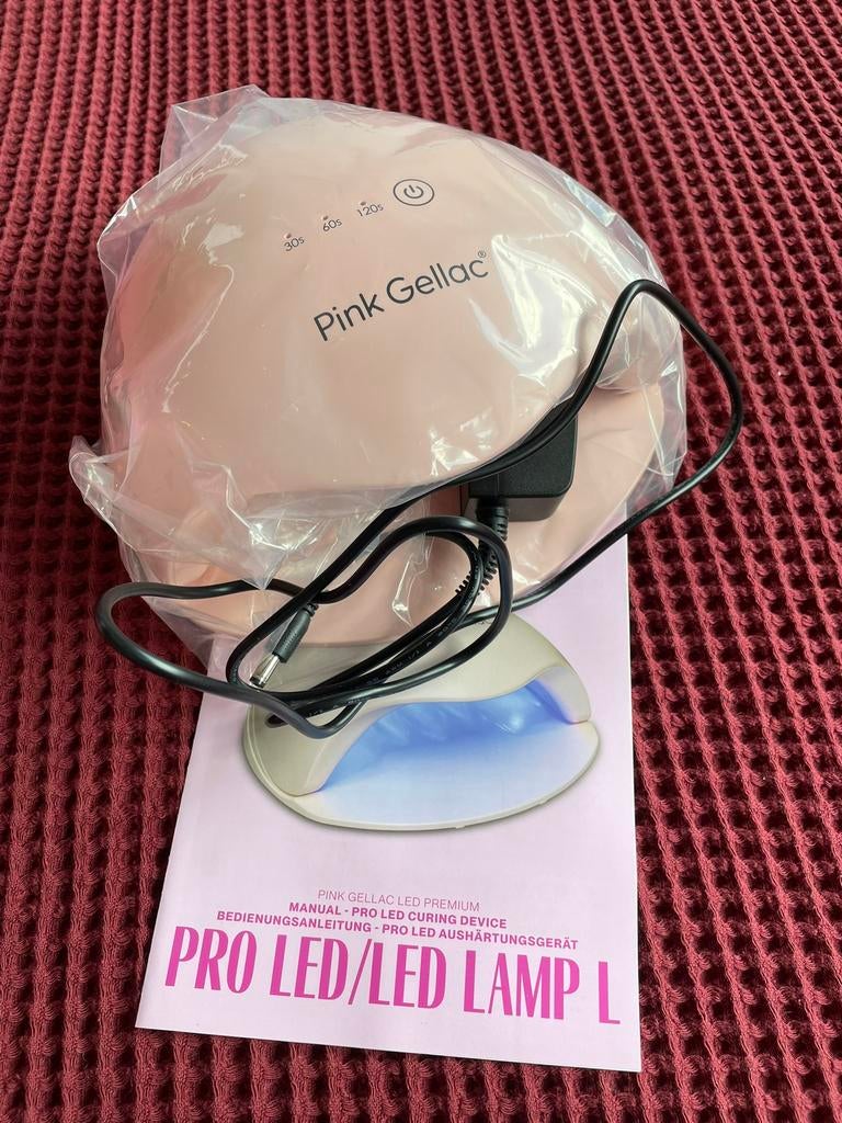 Pink gellac set, roze led lamp L, goede staat, Ophalen of Verzenden, Zo goed als nieuw, Toebehoren, Handen en Nagels