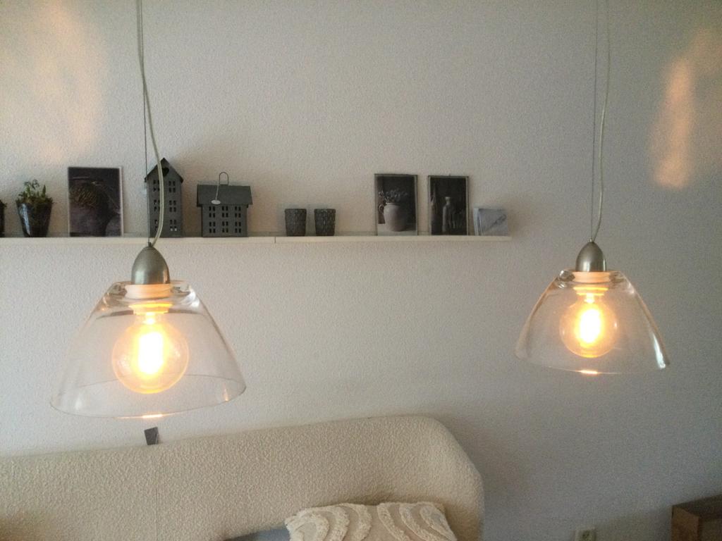 Dikglazen lampenkappen met staaldraad, Ophalen of Verzenden, Zo goed als nieuw, Glas, Minder dan 50 cm