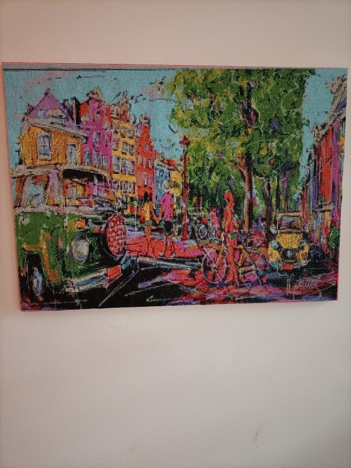 Diamond Painting: Kleurrijk Stadsgezicht, Huis en Inrichting, Ophalen, Nieuw, 50 tot 75 cm, Overige typen