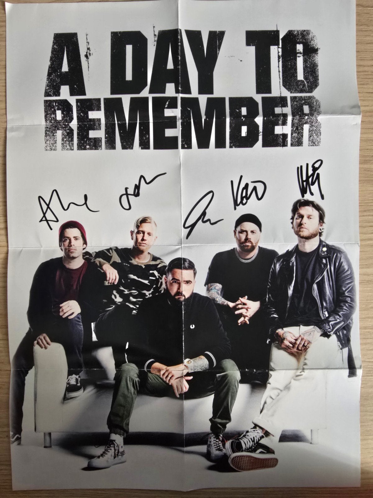 Gesigneerde A Day To Remember Poster handtekeningen band, Rechthoekig Staand, Ophalen of Verzenden, Zo goed als nieuw, A1 t/m A3