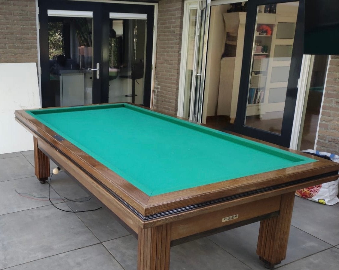 Wilhelmina Biljarttafel met accessoires, Ophalen, Gebruikt, Biljarttafel