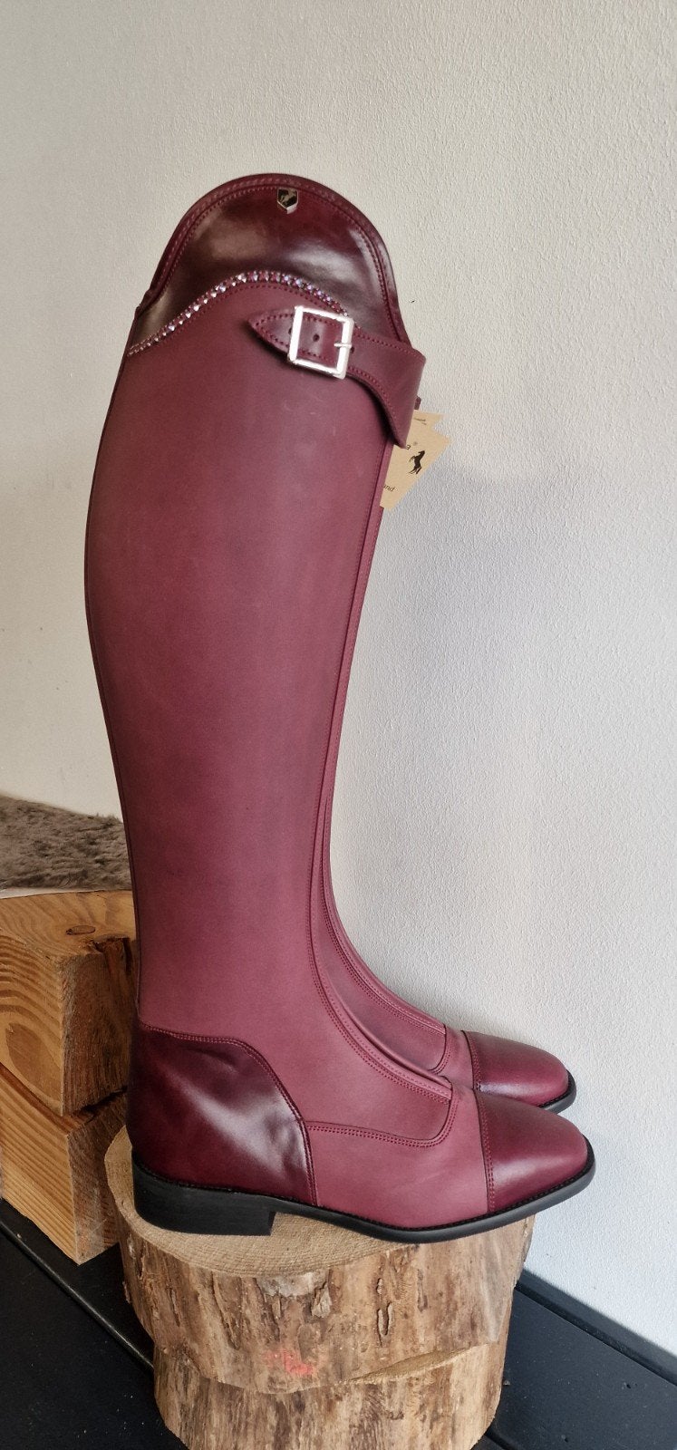 Hurlingham zipper bordeaux leer met swarovski maat 40 Lipica, Dieren en Toebehoren, Dressuur, Nieuw, Kinderen, Ophalen of Verzenden