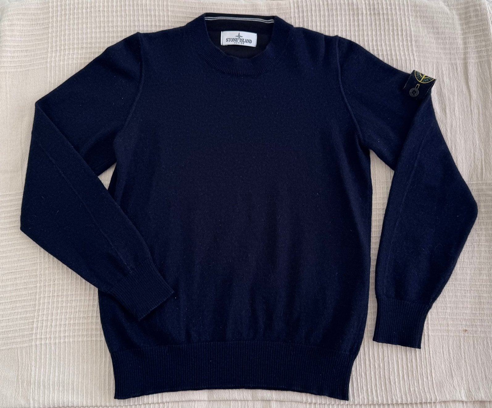 Stone Island Junior trui - Donkerblauw - maat 12 (156), Ophalen of Verzenden, Zo goed als nieuw, Jongen