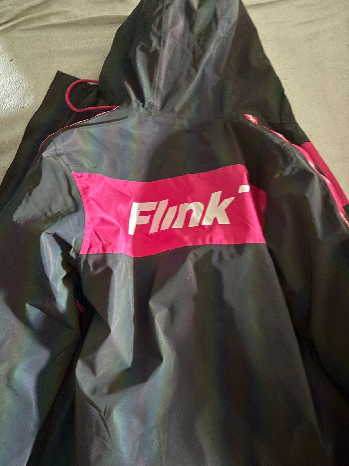 Flink Regenjas - Reflecterend met Roze Details, Ophalen of Verzenden, Zo goed als nieuw, Overige maten, Overige kleuren