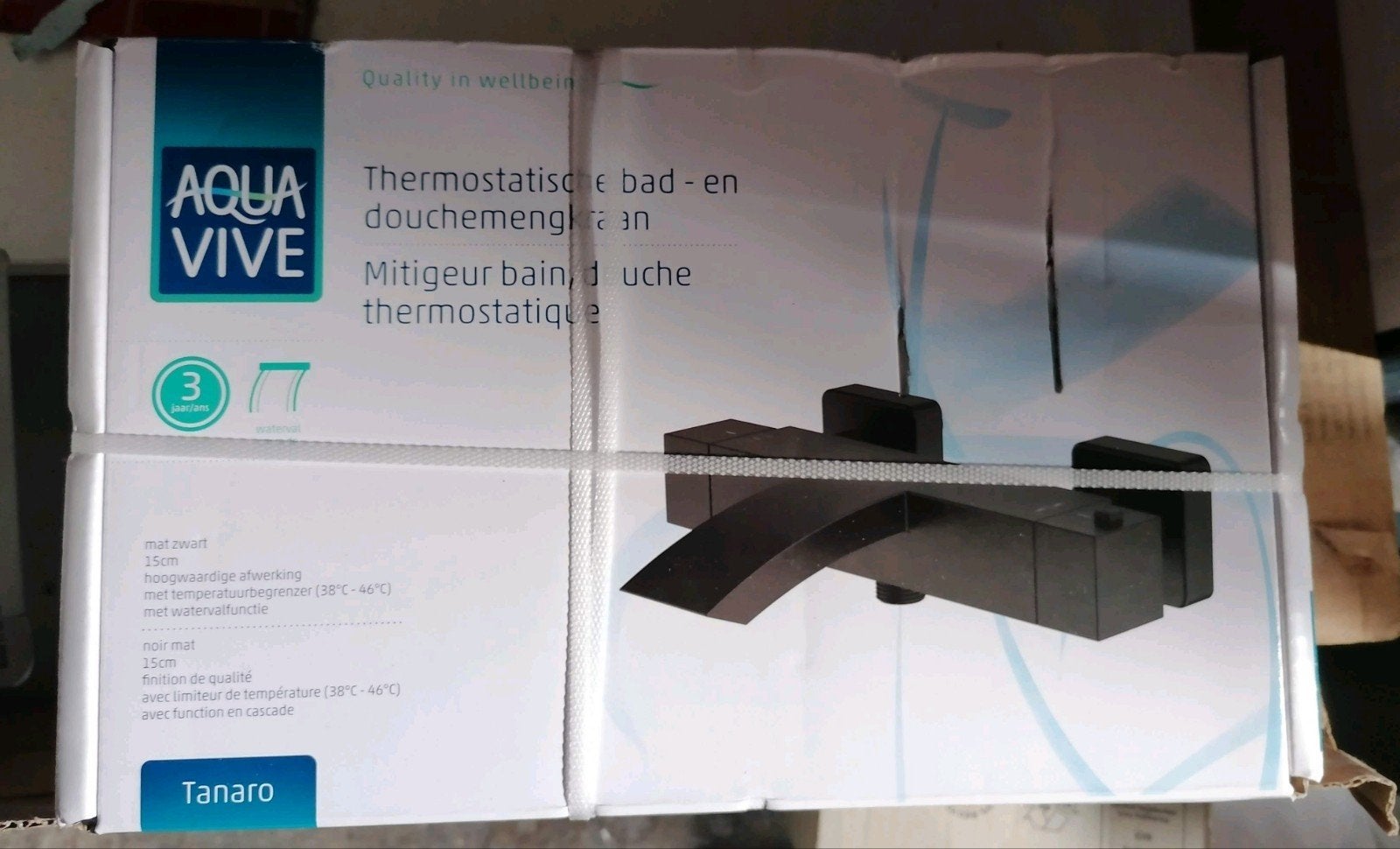 Aqua Vive Tanaro Thermostatische Bad- en Douchemengkraan, Ophalen of Verzenden, Nieuw, Kraan