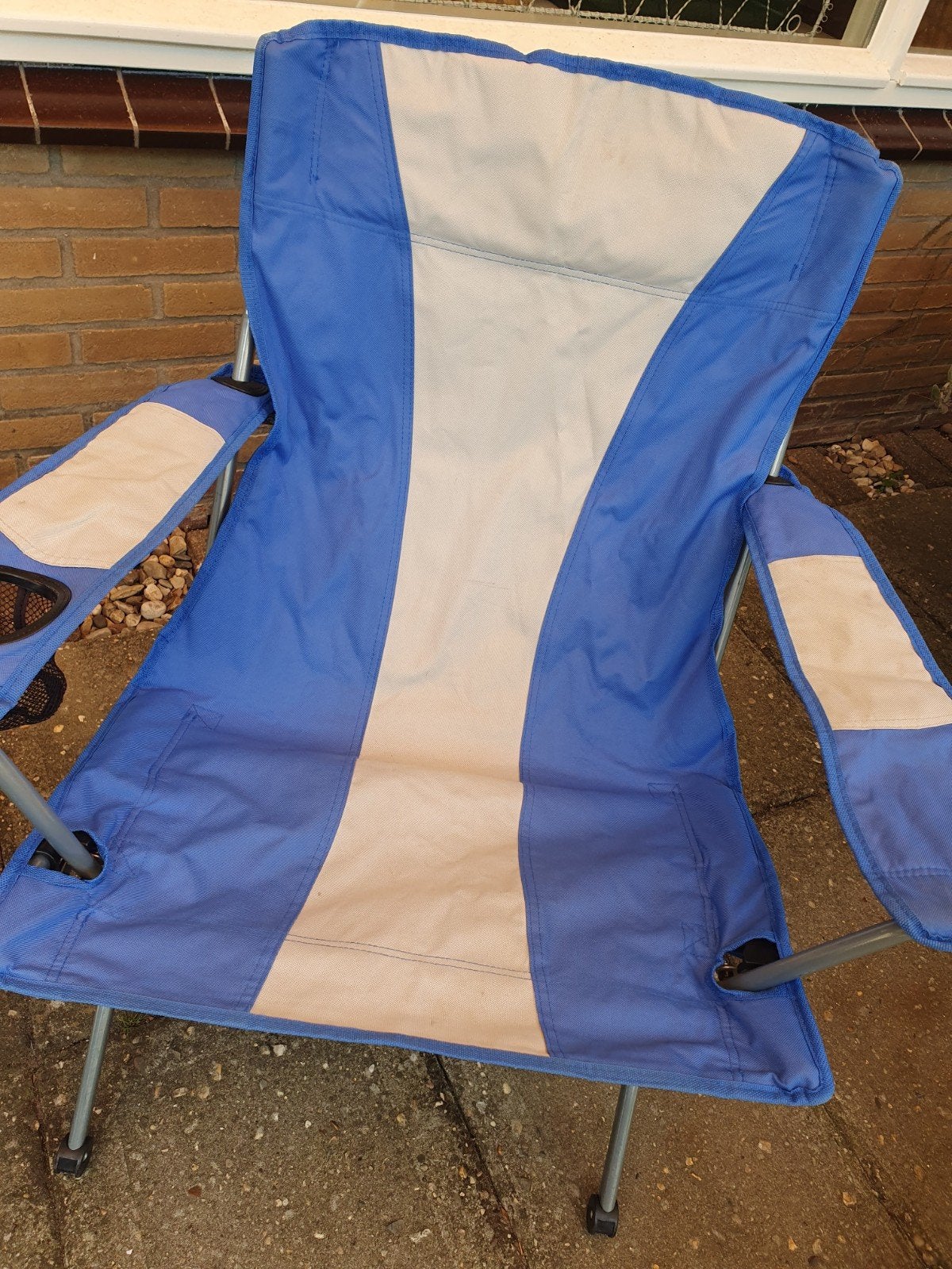 2x campingstoel, zeer comfortabel met brede zitting, Caravans en Kamperen, Ophalen, Gebruikt, Campingstoel