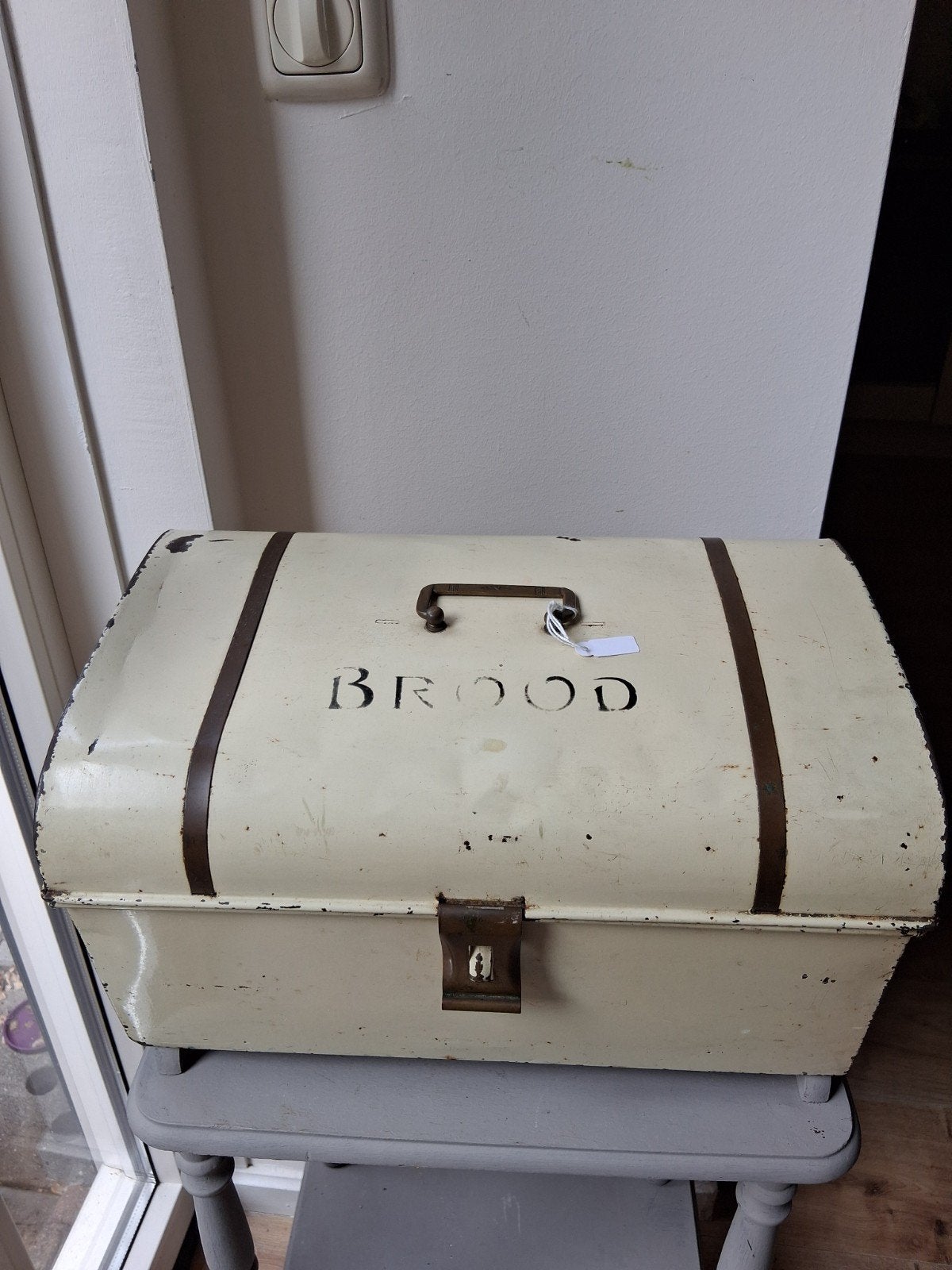 Vintage oude broodtrommel, mooi handvat, Ophalen of Verzenden
