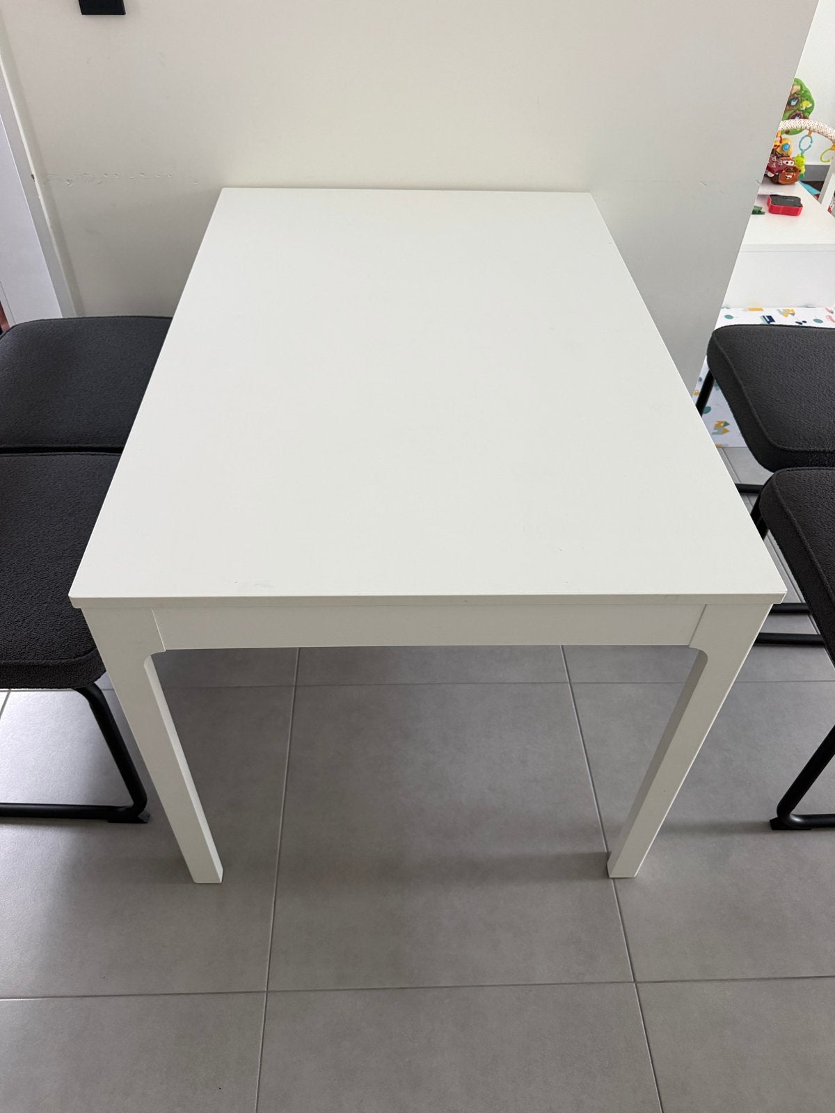 Uitschuifbare eettafel wit - IKEA, Ophalen, Gebruikt, 100 tot 150 cm, 50 tot 100 cm
