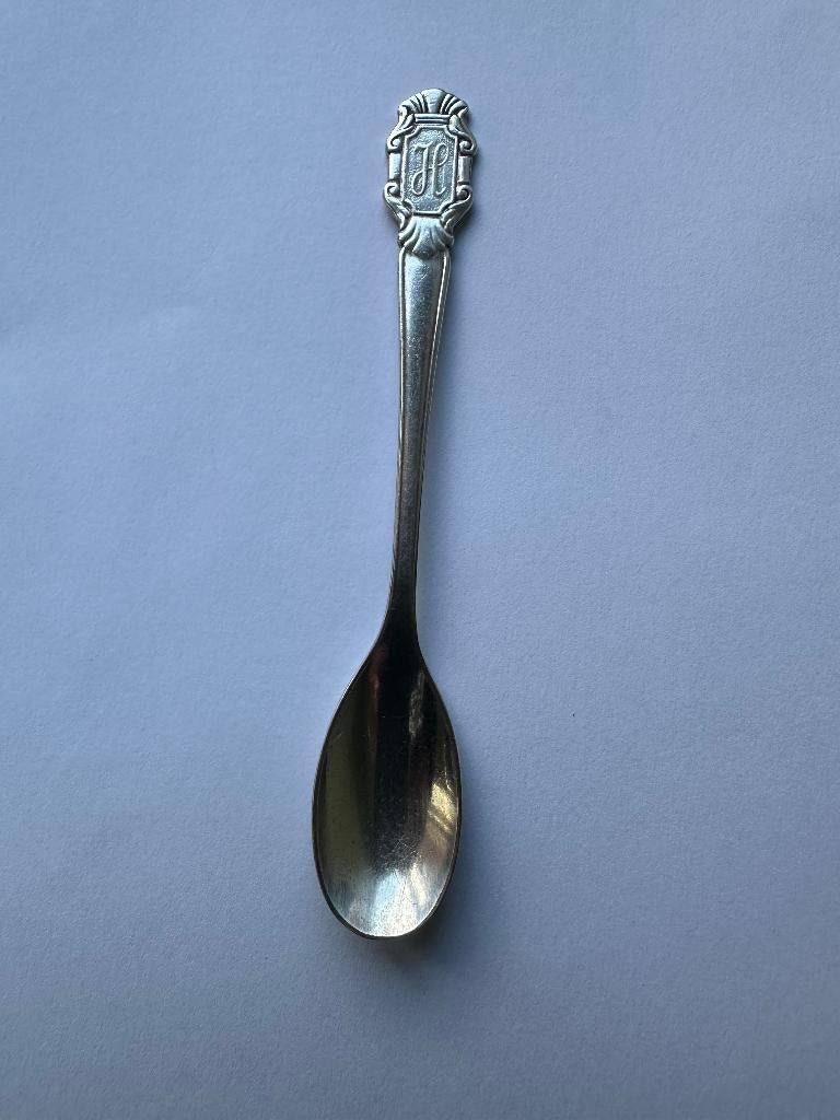 Verzilverd letter H lepeltje. Lepel theelepeltje GN Gero 90., Antiek en Kunst, Antiek | Bestek, Ophalen of Verzenden