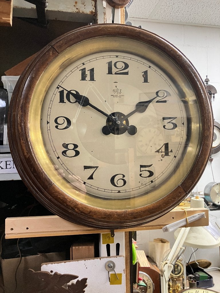 Bulle elektromagnetische wandklok ca. 1925 geserviced, Ophalen