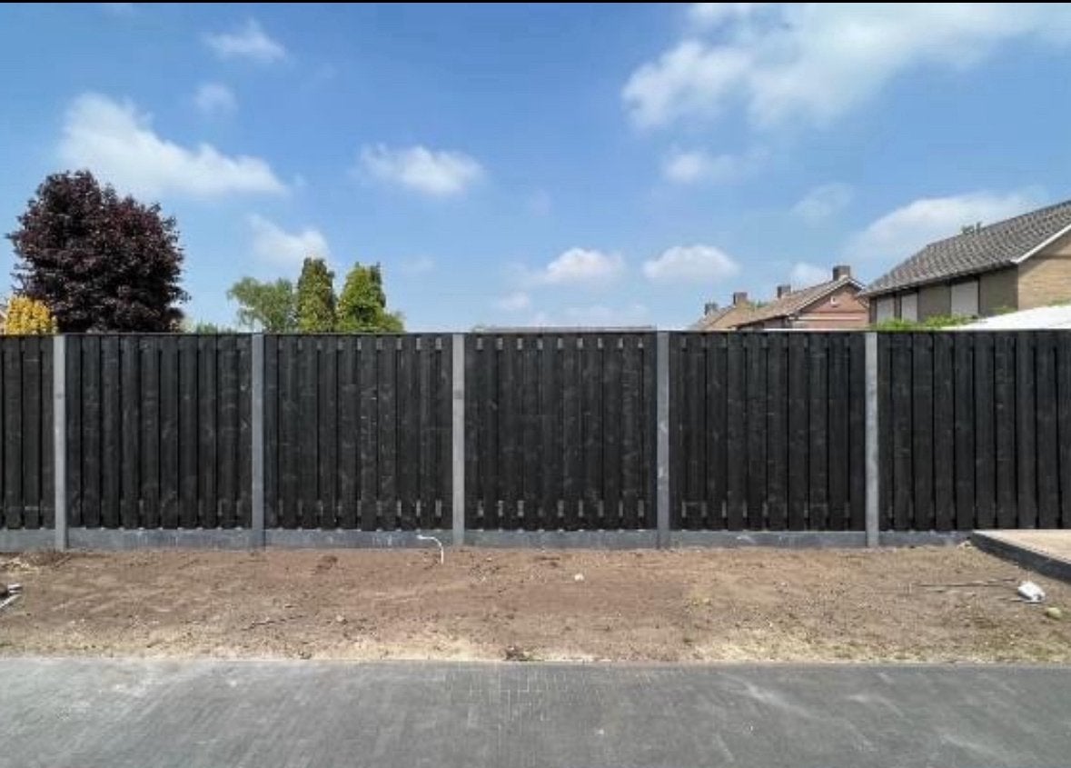Hout - beton composiet schutting vanaf €110-€190 per meter, 1 tot 2 meter, 6 meter of meer, Nieuw, Ophalen of Verzenden