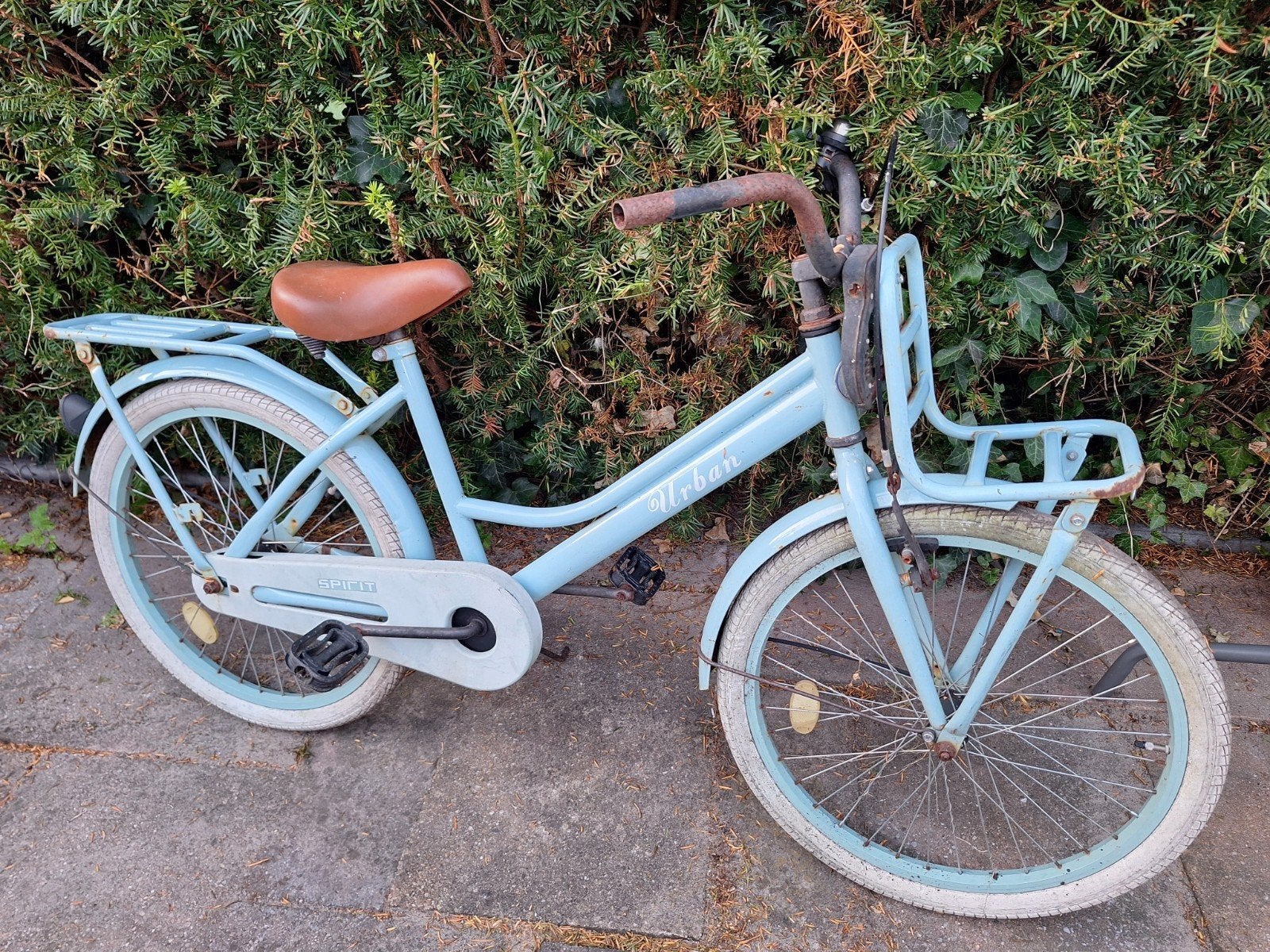 Urban meisje fiets- lichtblauw, Ophalen, Terugtraprem, Gebruikt, Handrem