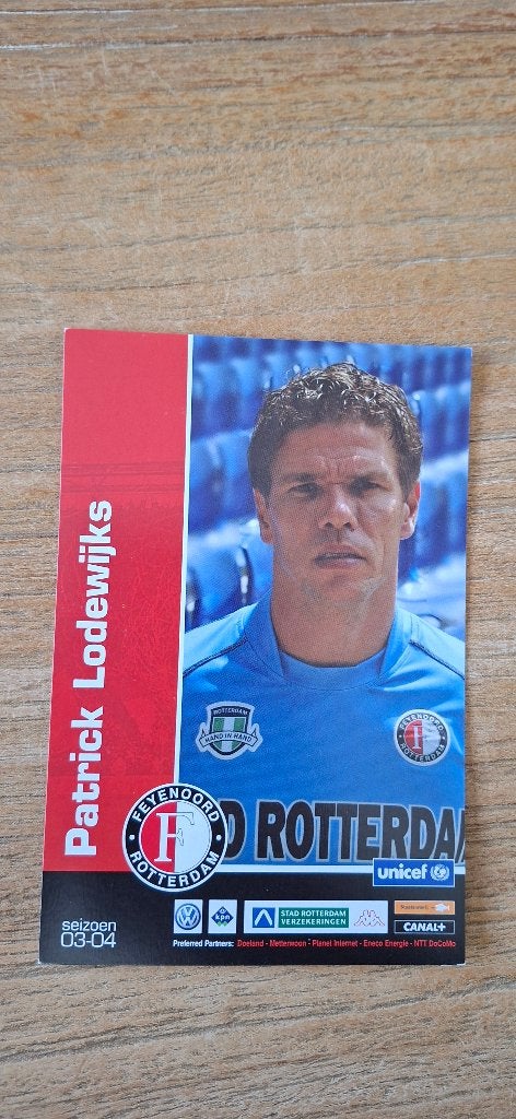 Spelerskaart; Patrick Lodewijks # Feyenoord Rotterdam / PSV, Ophalen of Verzenden, Nieuw, Feyenoord, Spelerskaart