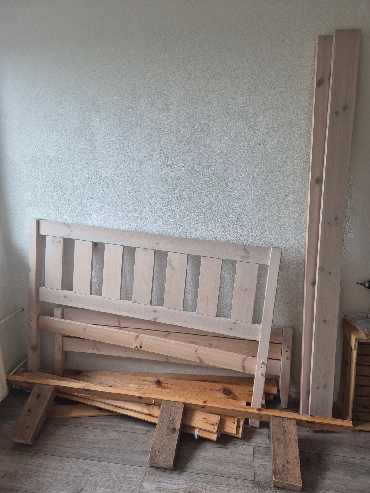 Houten bedframe 160x200 cm, Ophalen, Gebruikt, Overige kleuren, Tweepersoons