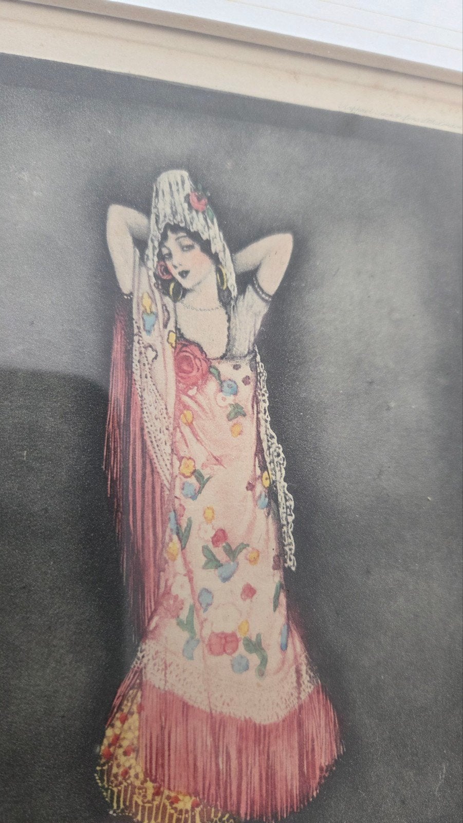 Gesigneerde oude prent Carmencita danseres ingelijst en, Ophalen of Verzenden