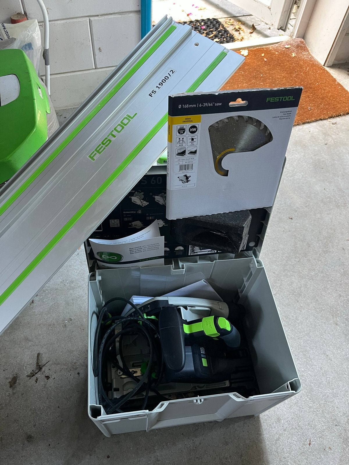 Festool TS 60 KEBQ-Plus invalzaag + FS 1900/2 rail – zgan, Ophalen, Invalzaag, 600 tot 1200 watt, Zo goed als nieuw