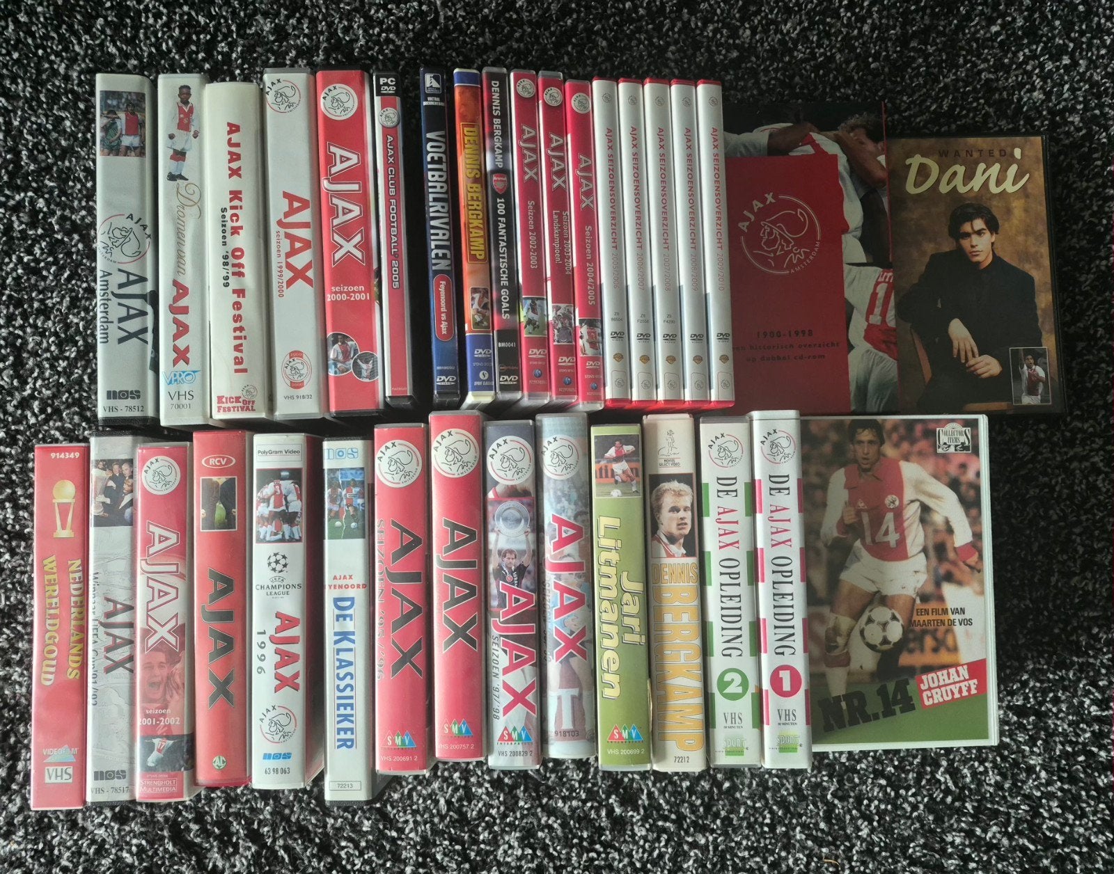ajax dvd/video collectie 33x, Ophalen of Verzenden, Zo goed als nieuw, Ajax, Overige typen