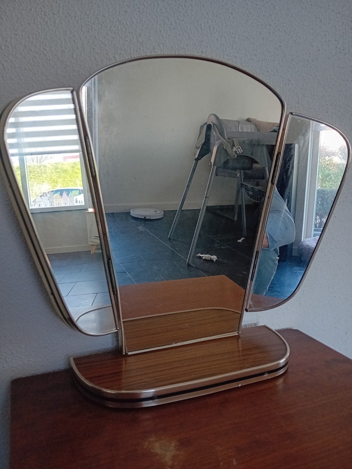 Vintage Kaptafel Spiegel, Minder dan 50 cm, Gebruikt, Ophalen of Verzenden, Minder dan 100 cm