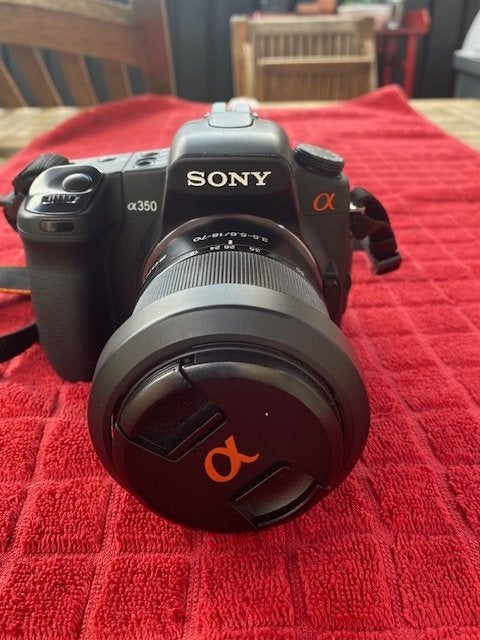 Sony Alpha a350 spiegelreflexcamera met lens, 14 megapixels, Gebruikt, Spiegelreflex, Ingebouwde flitser