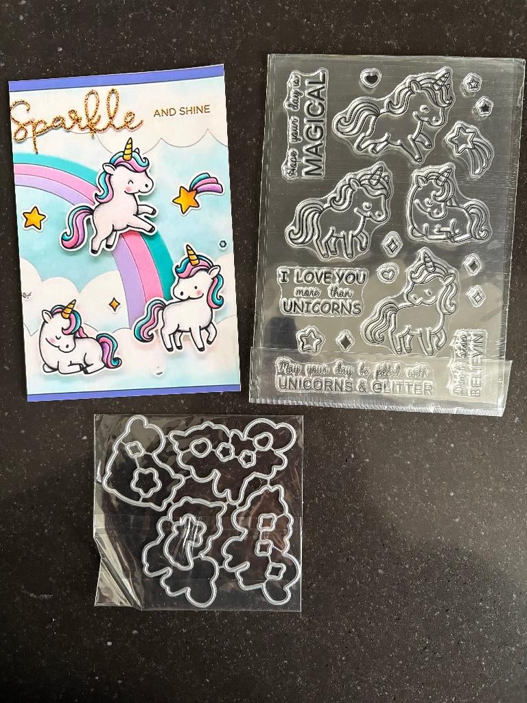 Unicorn stempels en bijpassende snijmallen Nieuw (35a), Ophalen of Verzenden, Nieuw, Overige thema's, Pons of Mal