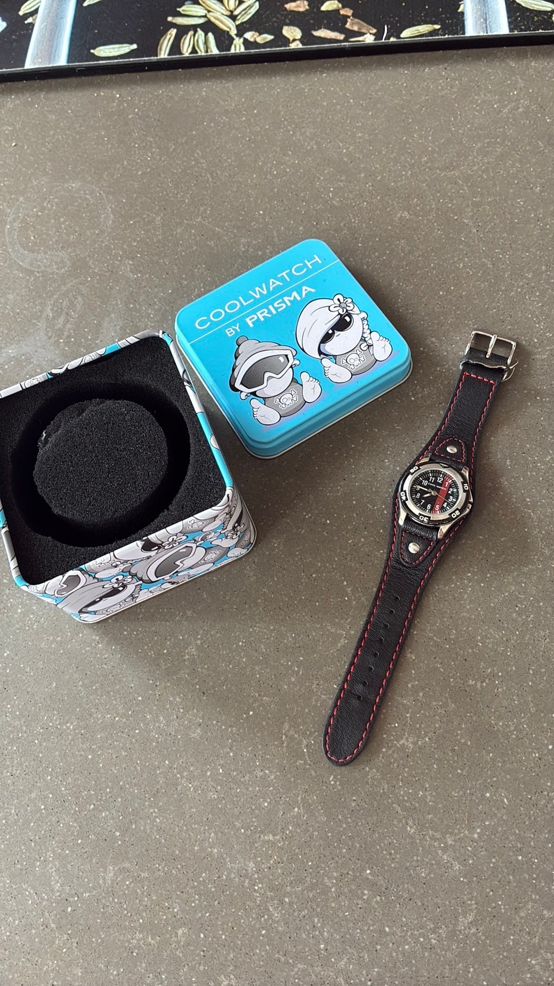 Coolwatch horloge jongen, leren band, zwart, Sieraden, Tassen en Uiterlijk, Ophalen, Zo goed als nieuw, Zwart, Jongen