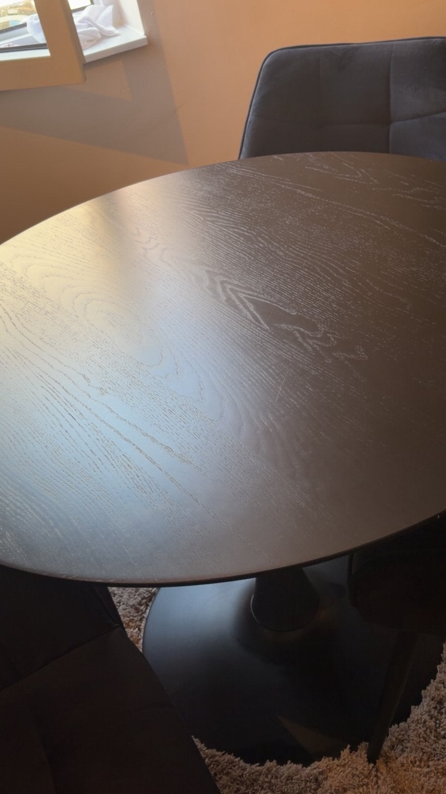 Eettafel met 4 stoelen, Ophalen, 100 tot 150 cm, Rond, Zo goed als nieuw