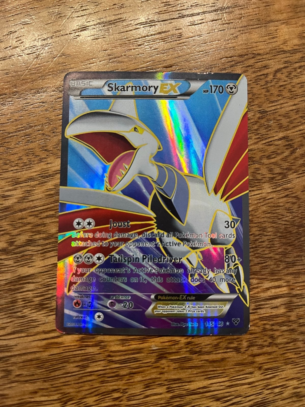 Pokemonkaart Skarmory EX 145/146, Ophalen, Gebruikt, Losse kaart, Foil