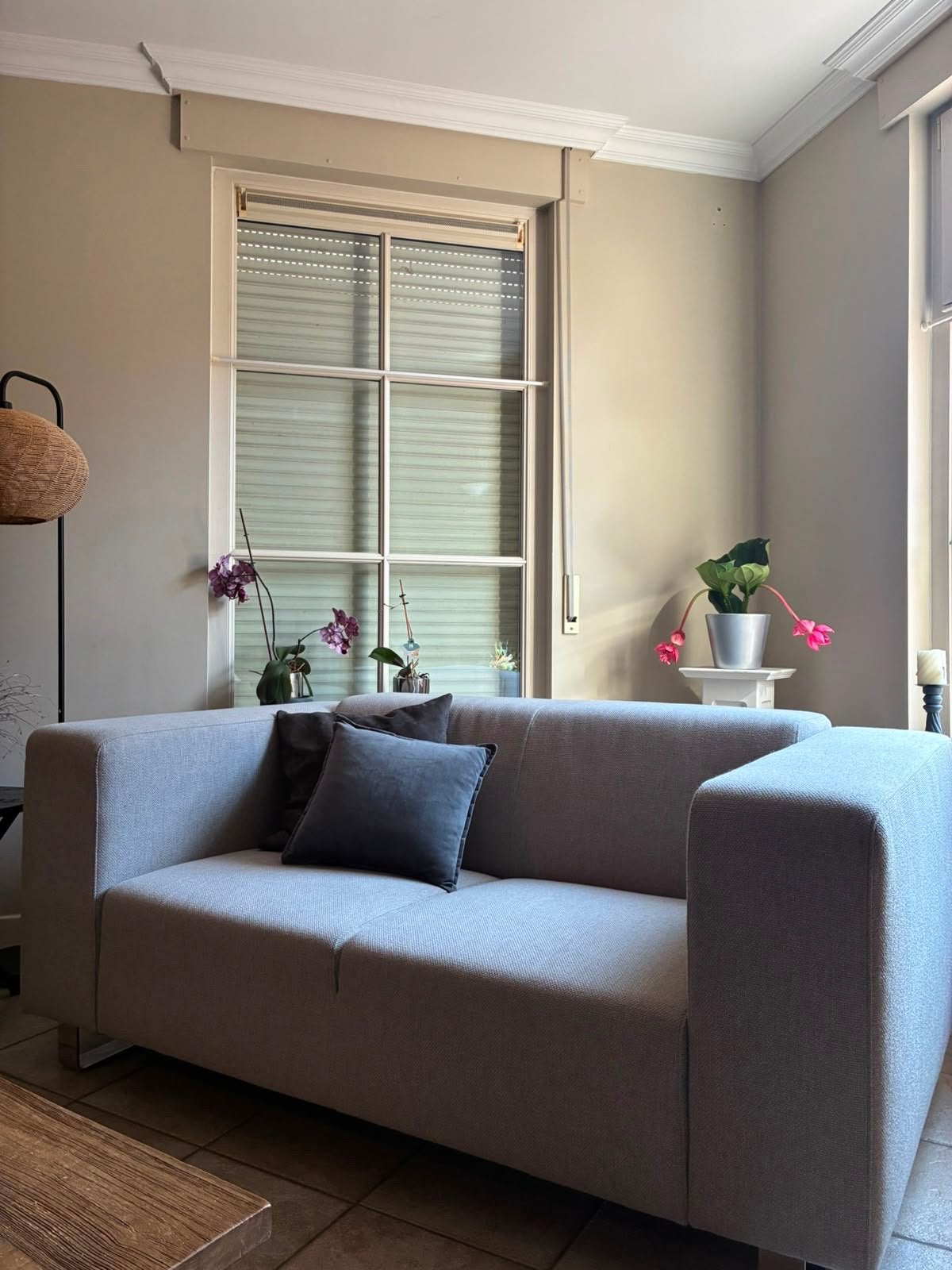 Luxe Goossens 2-zits bank in grijsbeige, Ophalen, 150 tot 200 cm, Tweepersoons, 75 tot 100 cm