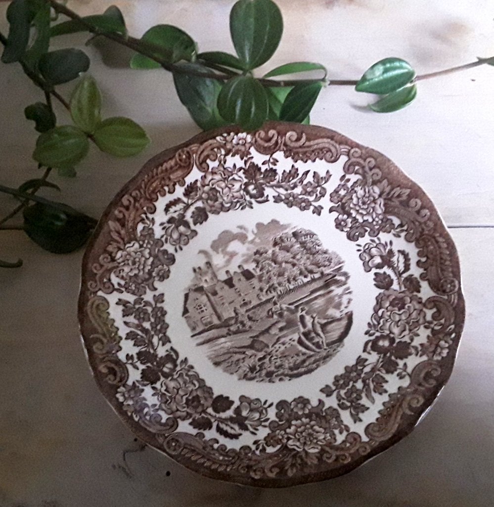 Schotel - saucer - A Royal Worcester - 1790 - Avon Scenes -, Gebruikt, Overige merken, Vintage, Ophalen of Verzenden
