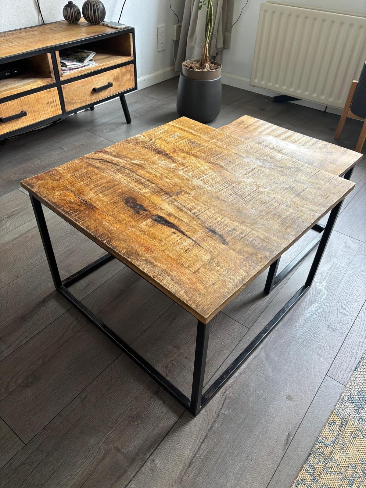 Salontafel set mangohout, Ophalen, Gebruikt, Vierkant, 50 tot 100 cm