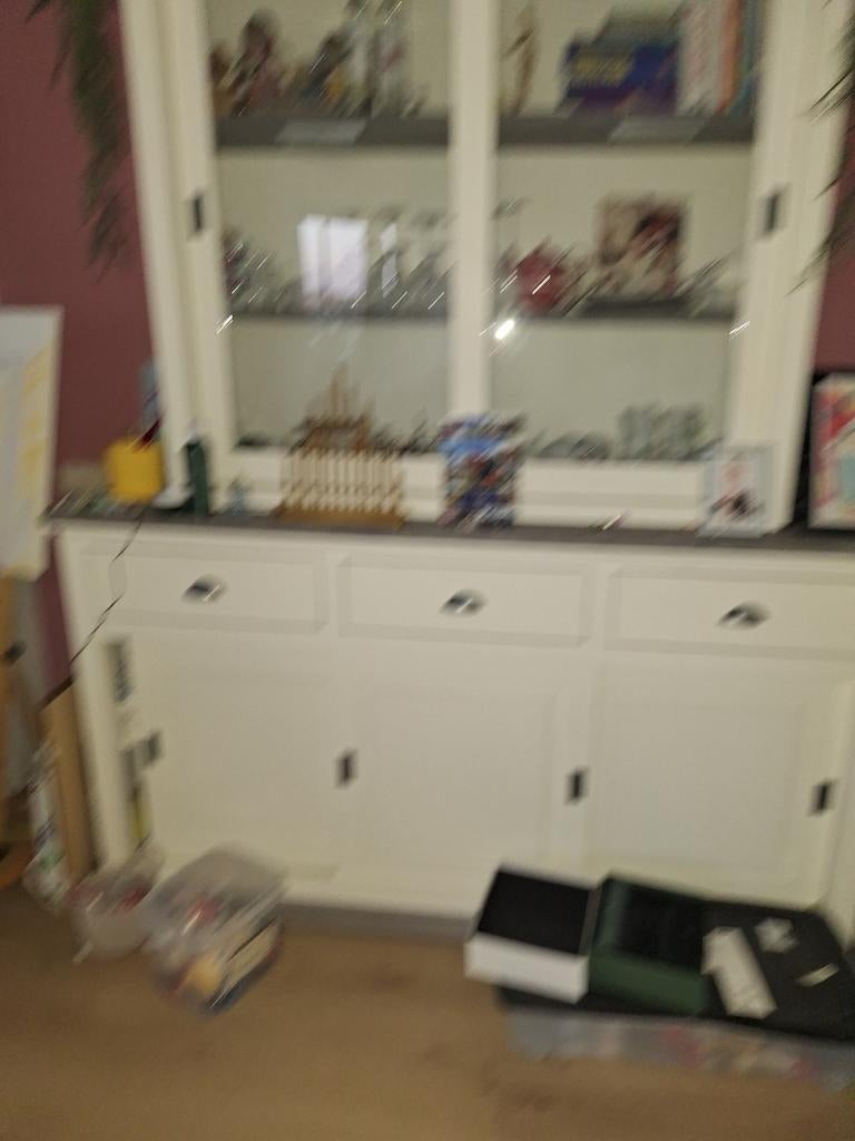 Buffetkast met 3 laden en vitrine, Huis en Inrichting, Kasten | Buffetkasten, Gebruikt, 150 tot 200 cm, 100 tot 150 cm, 25 tot 50 cm