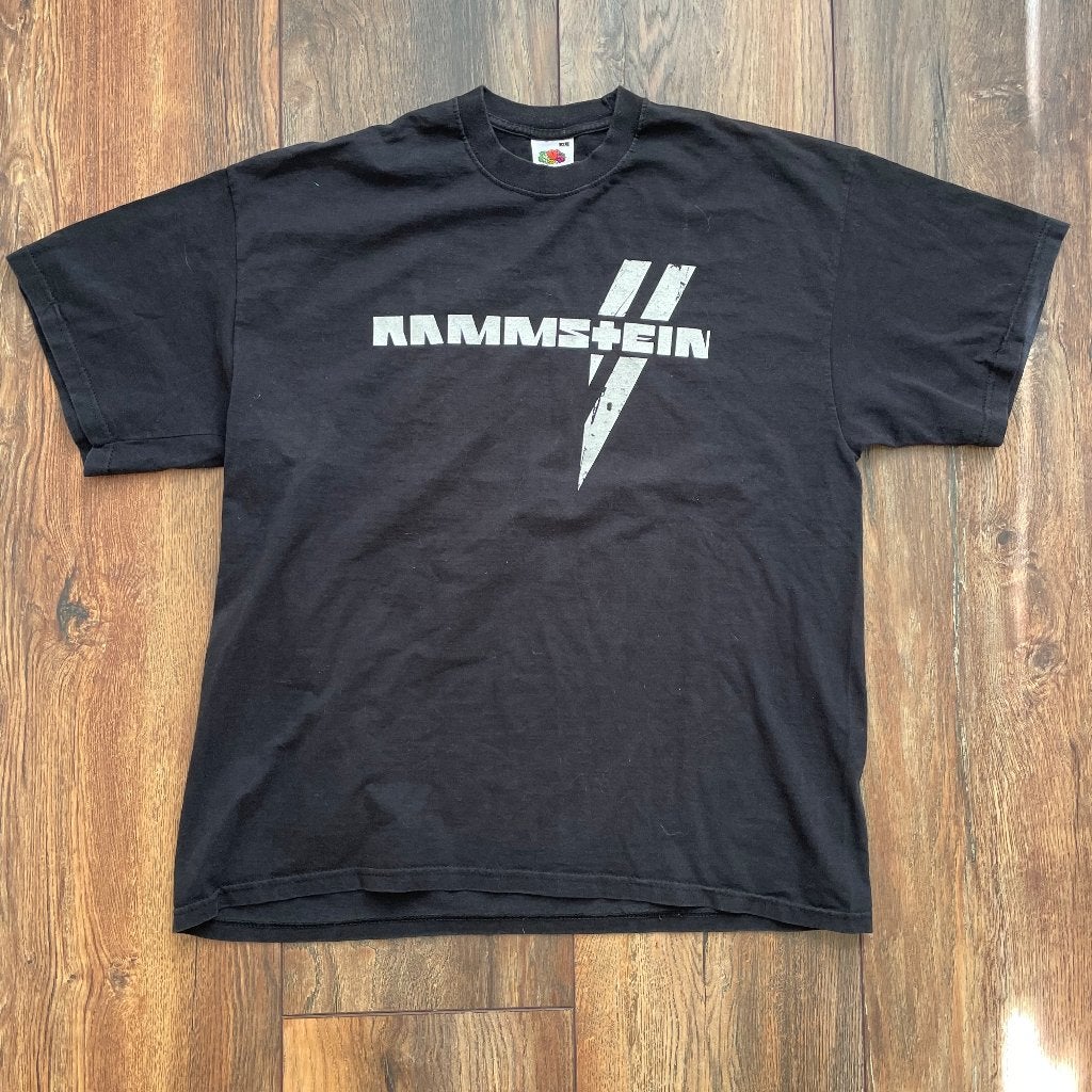 Rammstein Logo T-shirt - Fruit of the Loom - Maat XL A-218, Verzenden, Zwart, Onbekend, Maat 56/58 (XL)