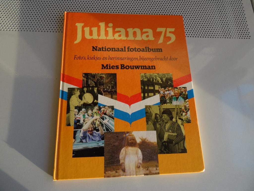 Juliana 75 nationaal fotoalbum,herinneringen Mies Bouman, Ophalen of Verzenden, Gebruikt, Nederland, Tijdschrift of Boek